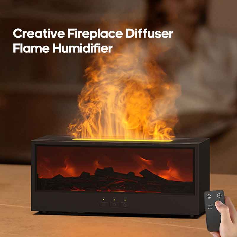 Fireplace Aromatherapy Humidifier Flame Light 150ml