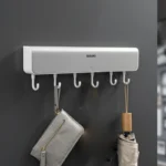 OUSUWO Wall Storage Rack Shelf with Drawers Hooks