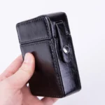 PU Leather Cigarette Case with Lighter Holder