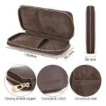 CONTACT'S FAMILY Crazy Horse Genuine Leather Zipper Watch Case - Image 9
