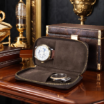CONTACT'S FAMILY Crazy Horse Genuine Leather Zipper Watch Case - Image 2