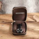 CONTACT'S FAMILY Crazy Horse Genuine Leather Zipper Watch Case - Image 3