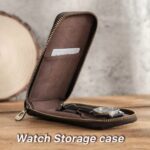 CONTACT'S FAMILY Crazy Horse Genuine Leather Zipper Watch Case - Image 4