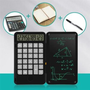 Calculator with Notepad LCD Rechargeable Writing Tablet