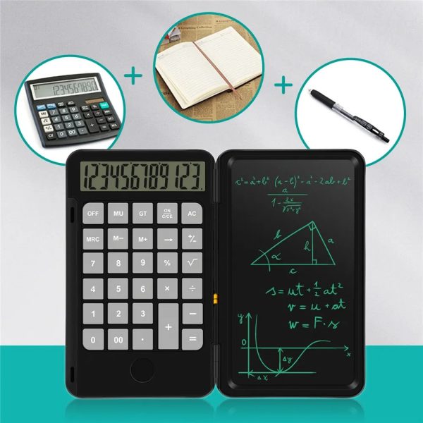 Calculator with Notepad LCD Rechargeable Writing Tablet