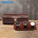Genuine Leather Travel Watch Roll Case
