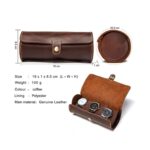 Genuine Leather Travel Watch Roll Case