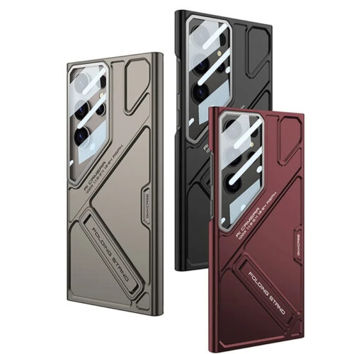 Luxury GKK Plating Camera Glass Kickstand Case