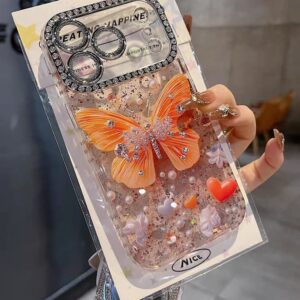 3D Butterfly Glittery Case
