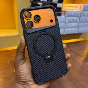 Carbon Rotating Case for iPhone with Metal Stand & MagSafe