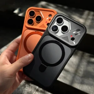 Cyber Grid Metal Stand MagSafe Case for iPhone