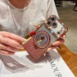 Glossy Mirror MagSafe Glitter Stand Case for iPhone - Image 5