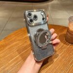 Glossy Mirror MagSafe Glitter Stand Case for iPhone