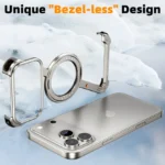 Minimalist Z-Shaped Aluminum Magnetic Case for iPhone | Slim Metal Stand Case - Image 3