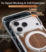Oatsbasf Walnut Wood MagSafe Ring Stand Case for iPhone - Image 8