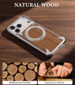 Oatsbasf Walnut Wood MagSafe Ring Stand Case for iPhone - Image 7