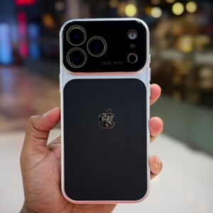 Premium Leather Textured Grip & Lens Protection Case for iPhone