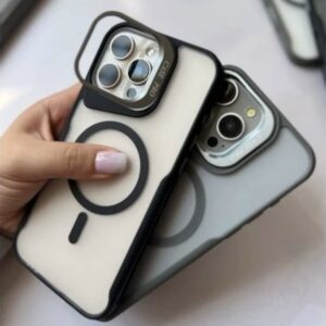 Premium Matte MagSafe Metal Camera Stand Case for iPhone