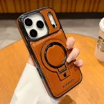 RIMBMAX PU Leather Magnetic Ring Case for iPhone