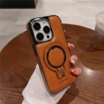 RIMBMAX PU Leather Magnetic Ring Case for iPhone