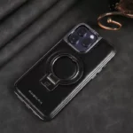 RIMBMAX PU Leather Magnetic Ring Case for iPhone