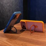 Triangle Metal Stand MagSafe Matte Back Case for iPhone