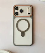 Triangle Metal Stand MagSafe Matte Back Case for iPhone