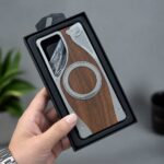 Walnut Metal Frameless 360° Rotation Holder MagSafe Case