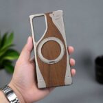 Walnut Metal Frameless 360° Rotation Holder MagSafe Case