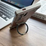 Walnut Wood Metal Bumper MagSafe Frameless Case for Samsung Galaxy | Ring Stand - Image 8