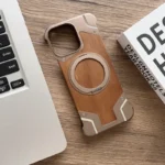 Walnut Wood Metal Magnetic 360° Rotation Case for iPhone - Image 9