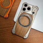 Wood Aluminum Metal Magnetic Phone Case | Premium Wooden & Aluminum Protective Cover - Image 2