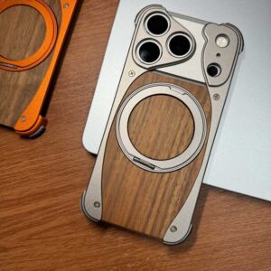 Wood Aluminum Metal Magnetic Phone Case